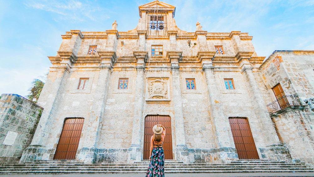 Historic stone facade in the Dominican Republic