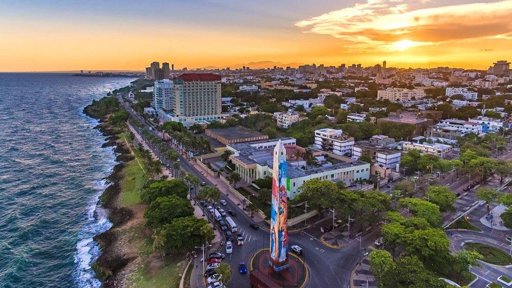 Santo Domingo coastline at sunset