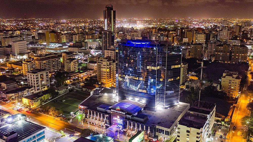 Santo Domingo city skyline at night